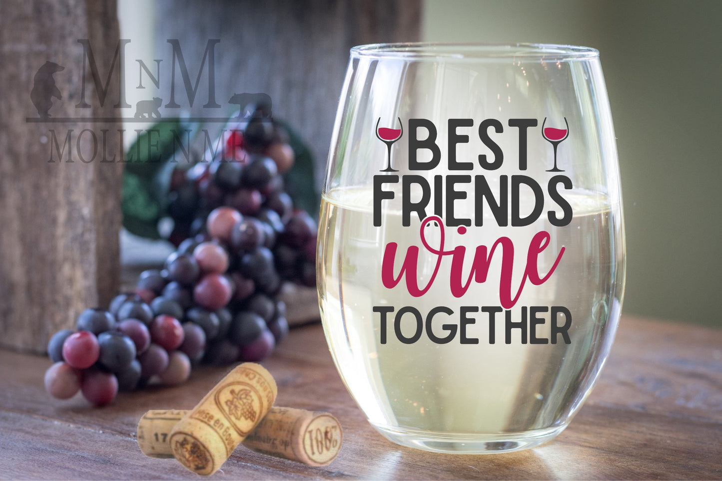 Best Friends Wine Together Wine Glass
