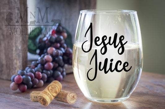 Jesus Juice Stemless Wine Glass