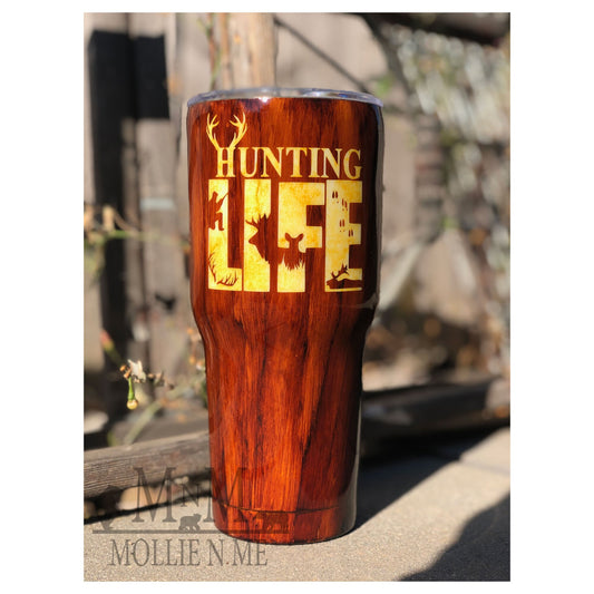 Hunting Life Wood Grain Custom Insulated Tumbler