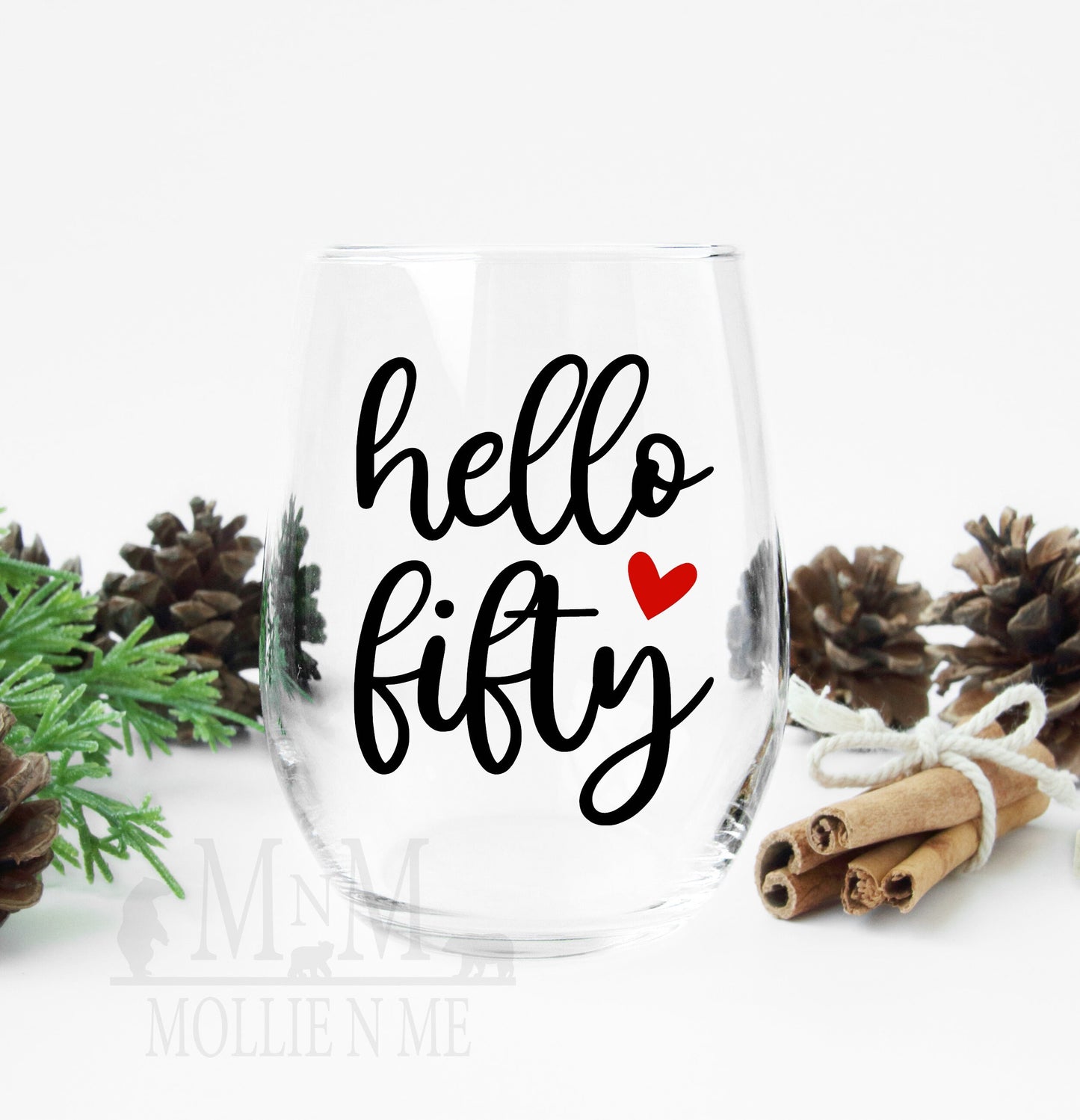 Hello Fifty Wine Glass