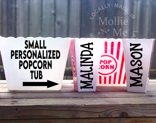 Personalized Popcorn Tub