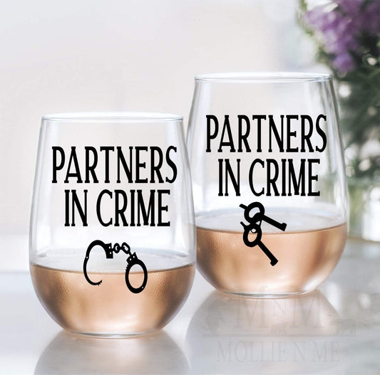 Partners In Crime Wine Glass