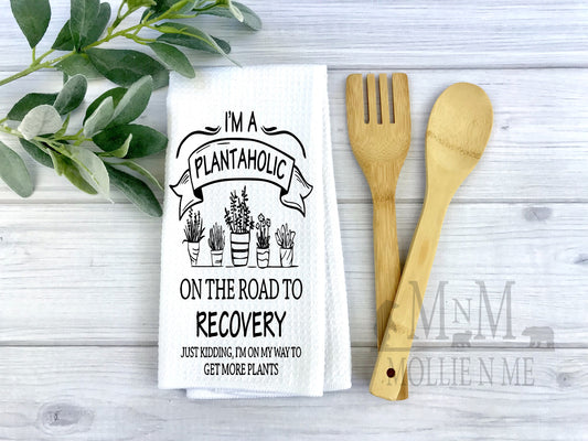 I'm A Plantaholic Decorative Waffle Towel