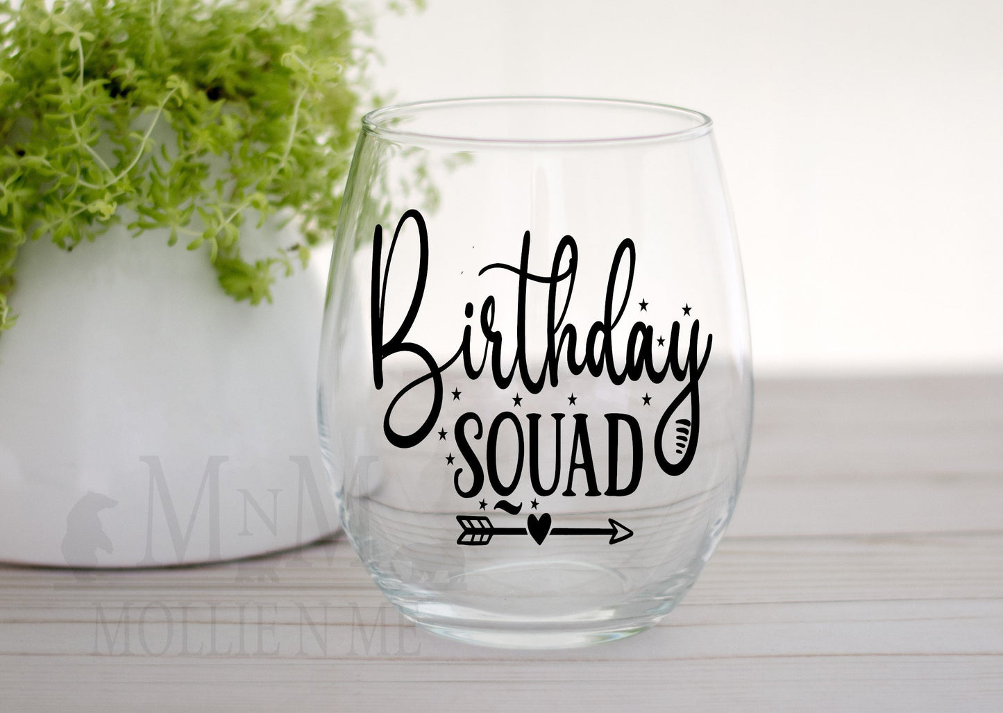 Birthday Squad Wine Glass