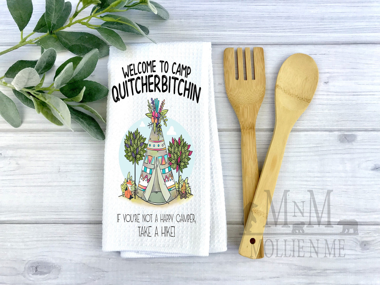 Welcome To Camp Quitcherbitchin Waffle Towel
