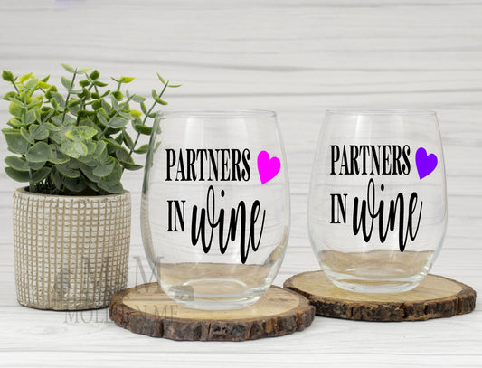 Partners In Wine Stemless Wine Glass