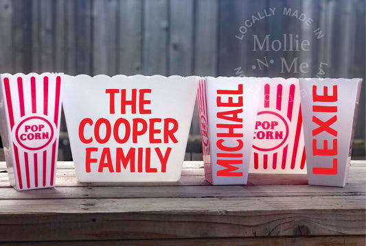 Personalized Popcorn Bucket - Family Movie Night