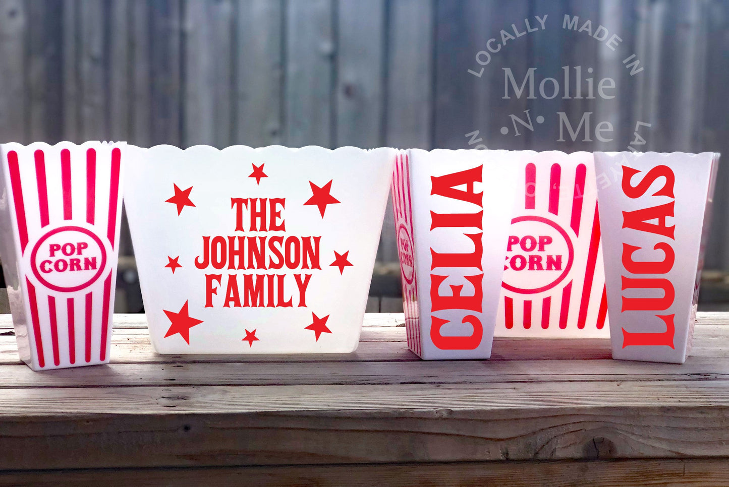 Personalized Family Popcorn Bucket Perfect For Family Movie Night