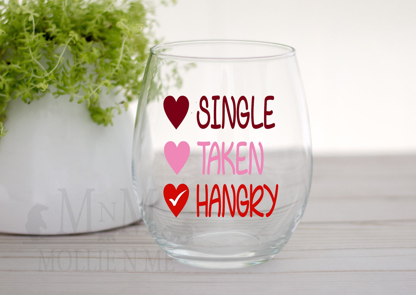 Single Taken Hangry 20oz. Wine Glass