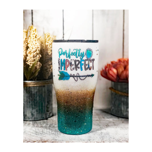 Perfectly Imperfect Custom Glitter Tumbler