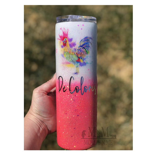De Colores Chicken Custom Tumbler
